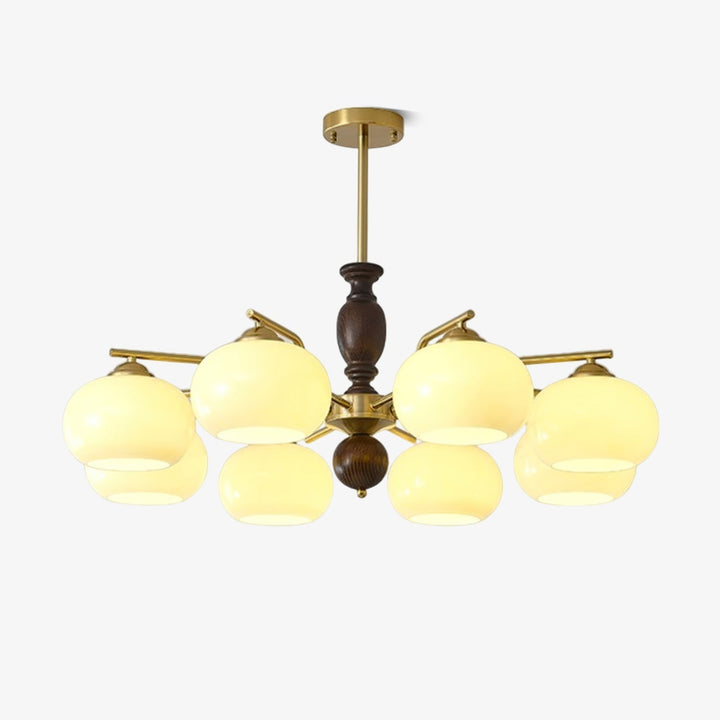 Elverora lampadario in Noce e Beige Orb a globo