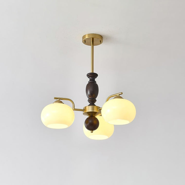 Elverora lampadario in Noce e Beige Orb a globo