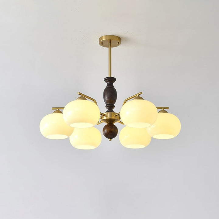 Elverora lampadario in Noce e Beige Orb a globo