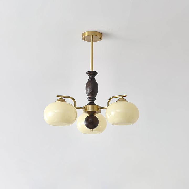 Elverora lampadario in Noce e Beige Orb a globo