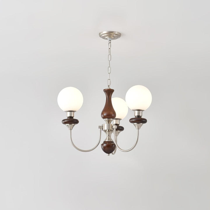 Rinoelle lampadario Retro ottone Noce vetro