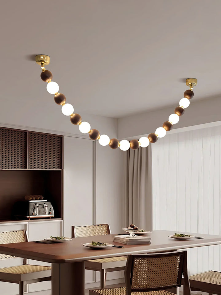 Aldisira lampadario Necklace in noce con perle