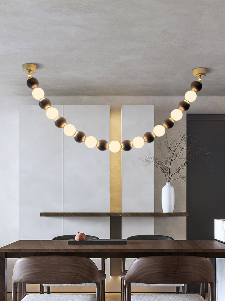 Aldisira lampadario Necklace in noce con perle