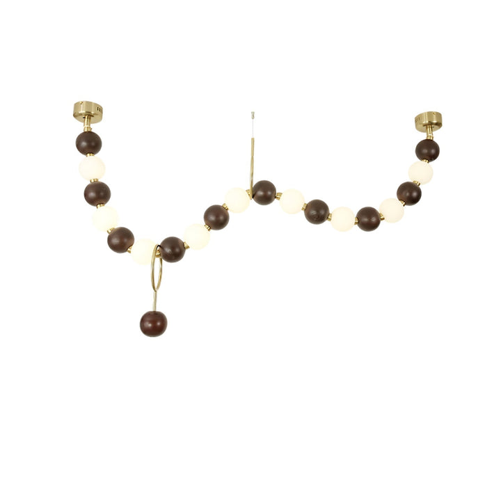 Aldisira lampadario Necklace in noce con perle