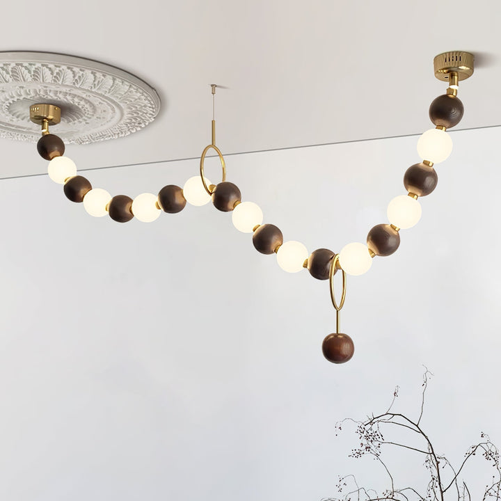 Aldisira lampadario Necklace in noce con perle