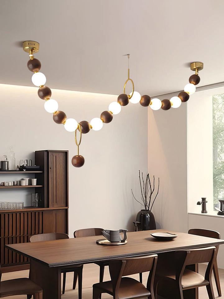 Aldisira lampadario Necklace in noce con perle