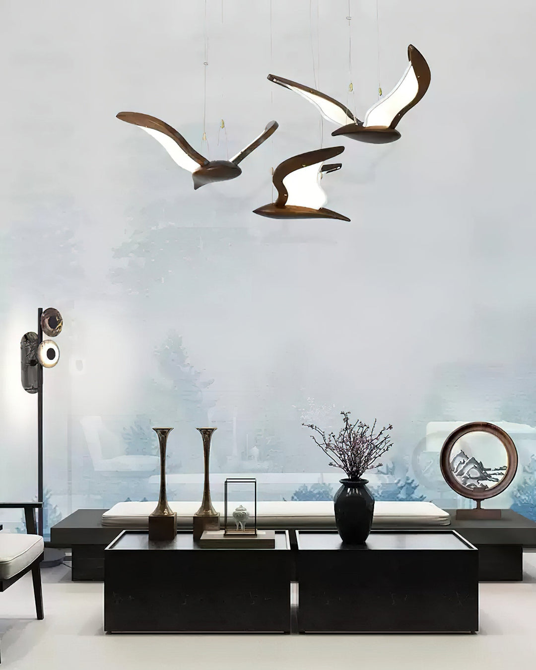 Aldiira lampadario Forma Uccello legno Scultoreo