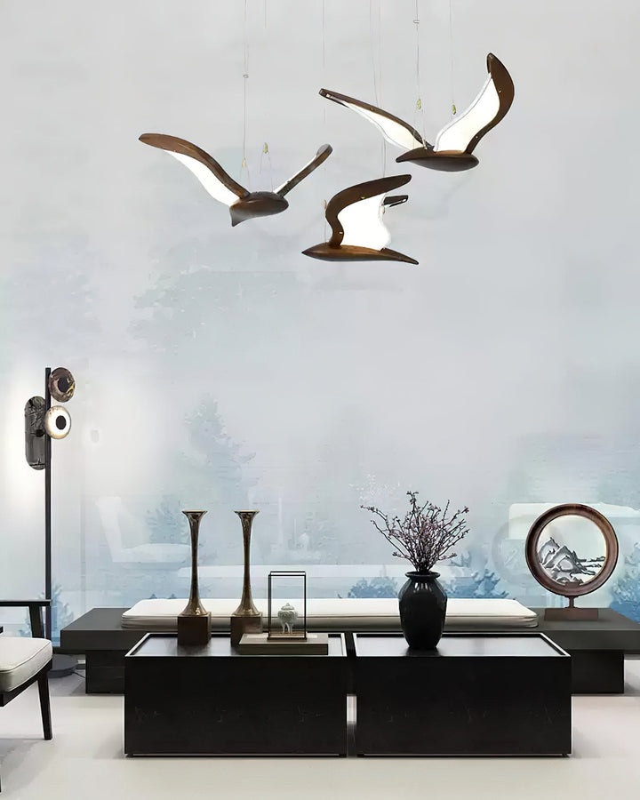 Aldiira lampadario Forma Uccello legno Scultoreo