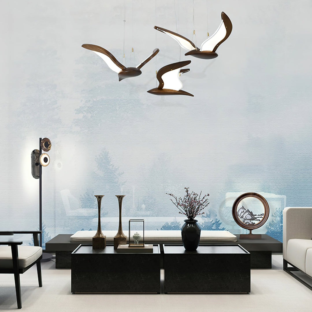 Aldiira lampadario Forma Uccello legno Scultoreo