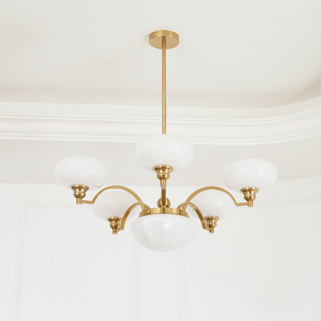 Veliniel lampadario Warre Satin Nickel vetro Ferro in nichel