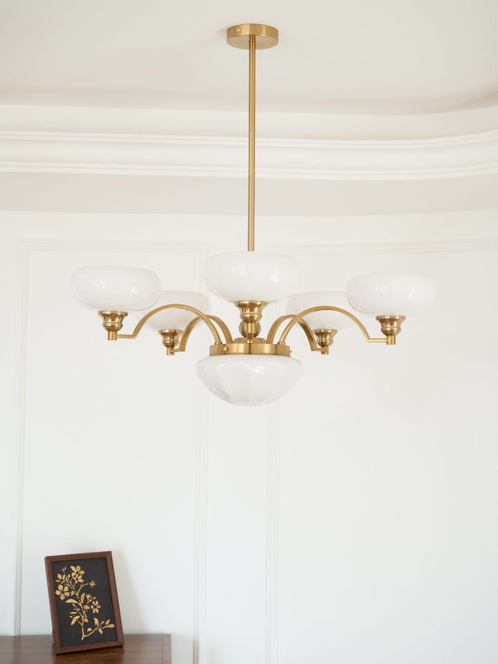 Veliniel lampadario Warre Satin Nickel vetro Ferro in nichel