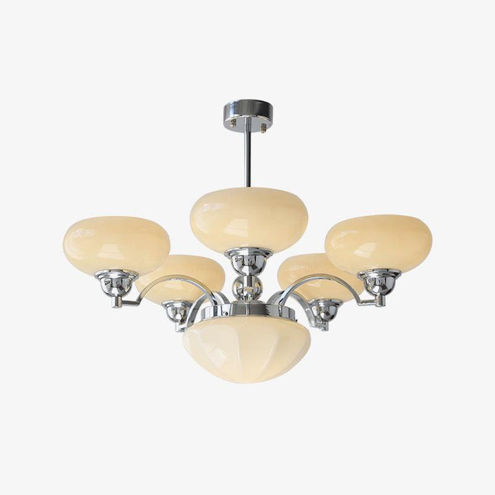 Veliniel lampadario Warre Satin Nickel vetro Ferro in nichel