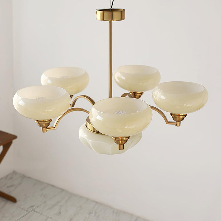 Veliniel lampadario Warre Satin Nickel vetro Ferro in nichel