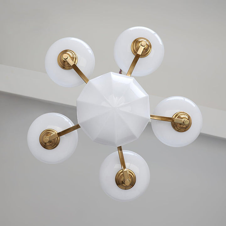 Veliniel lampadario Warre Satin Nickel vetro Ferro in nichel