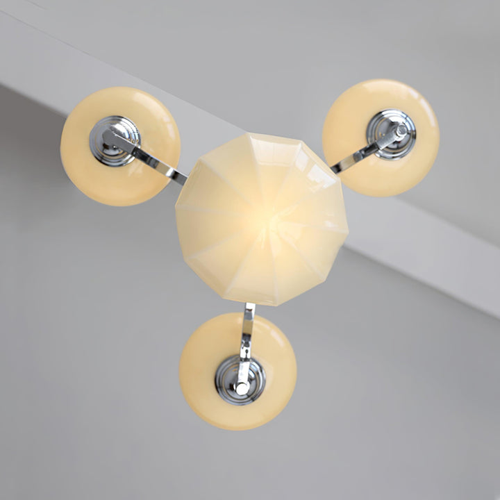 Veliniel lampadario Warre Satin Nickel vetro Ferro in nichel