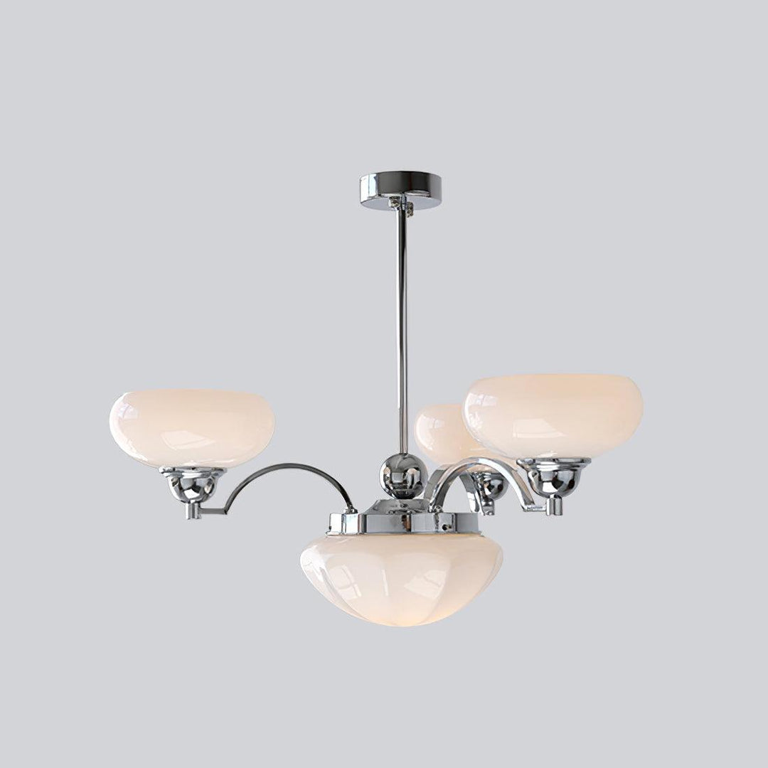 Veliniel lampadario Warre Satin Nickel vetro Ferro in nichel