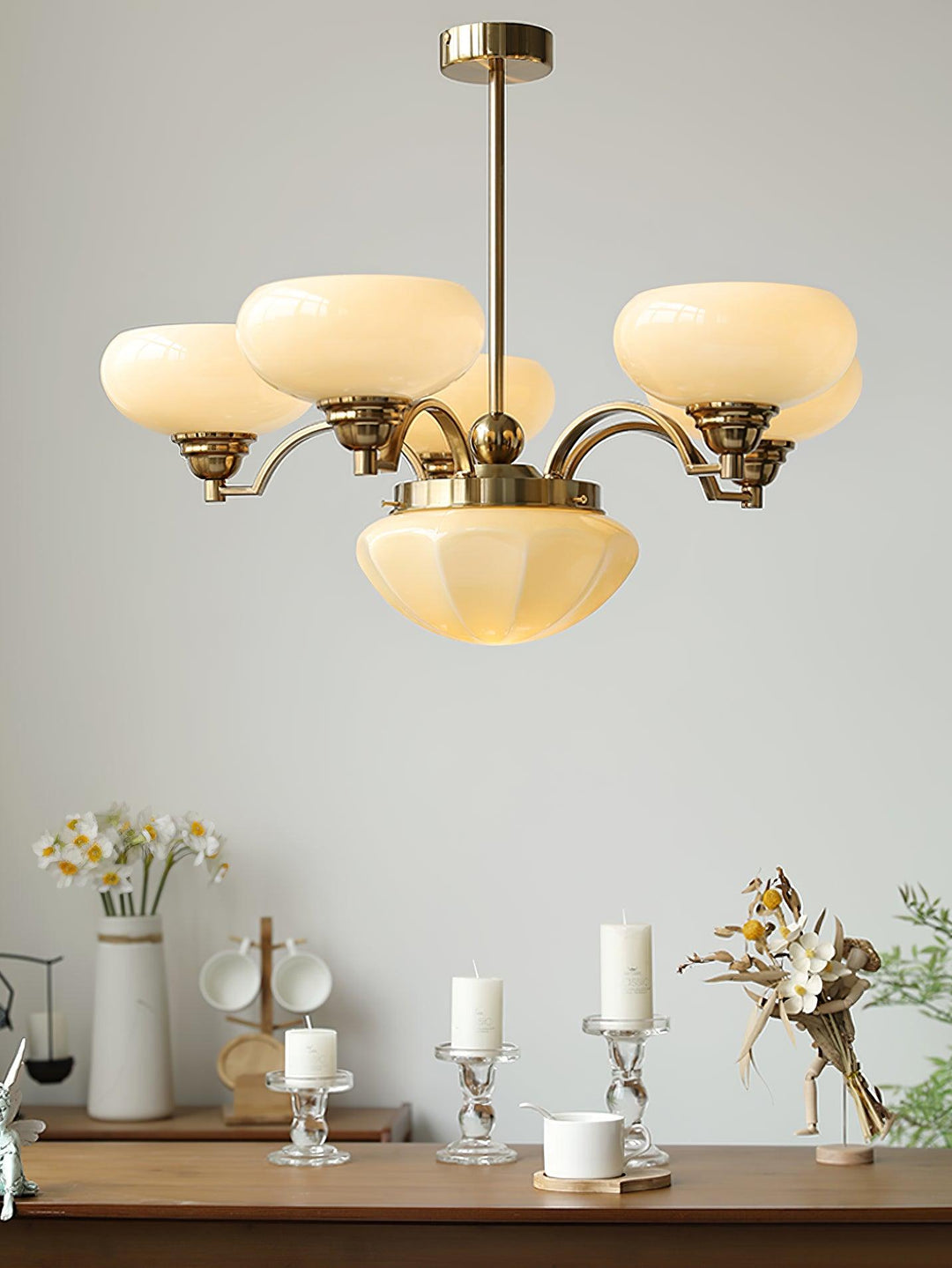Veliniel lampadario Warre Satin Nickel vetro Ferro in nichel