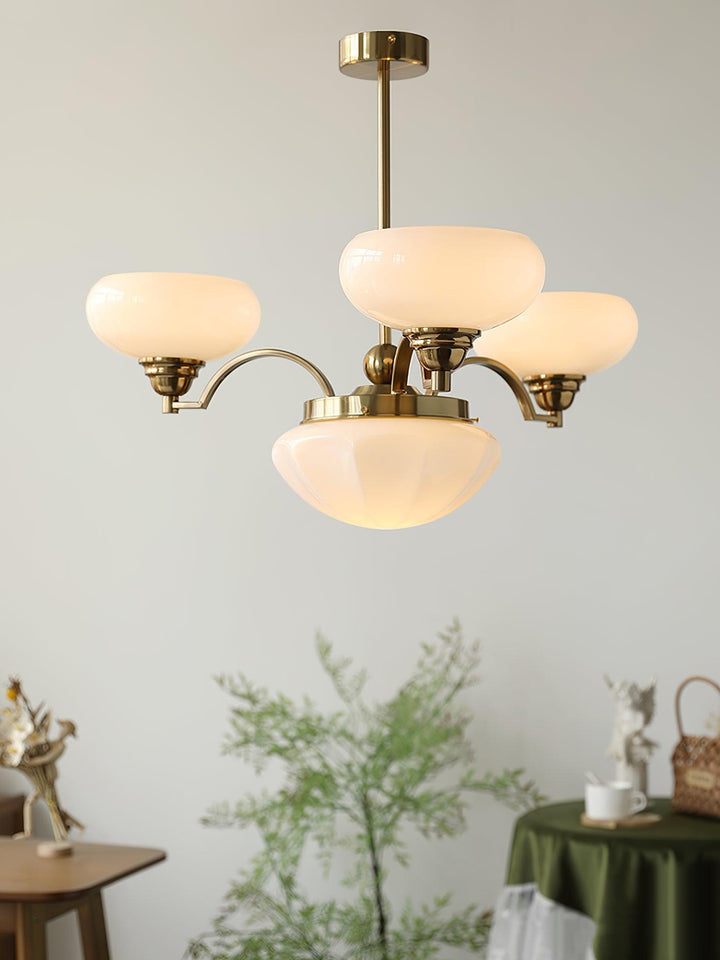 Veliniel lampadario Warre Satin Nickel vetro Ferro in nichel
