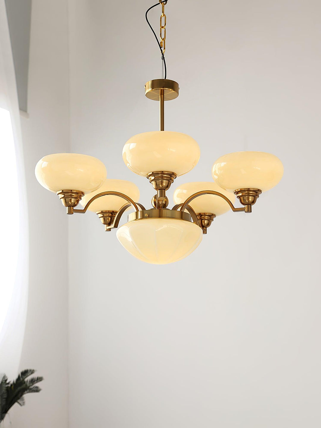 Veliniel lampadario Warre Satin Nickel vetro Ferro in nichel