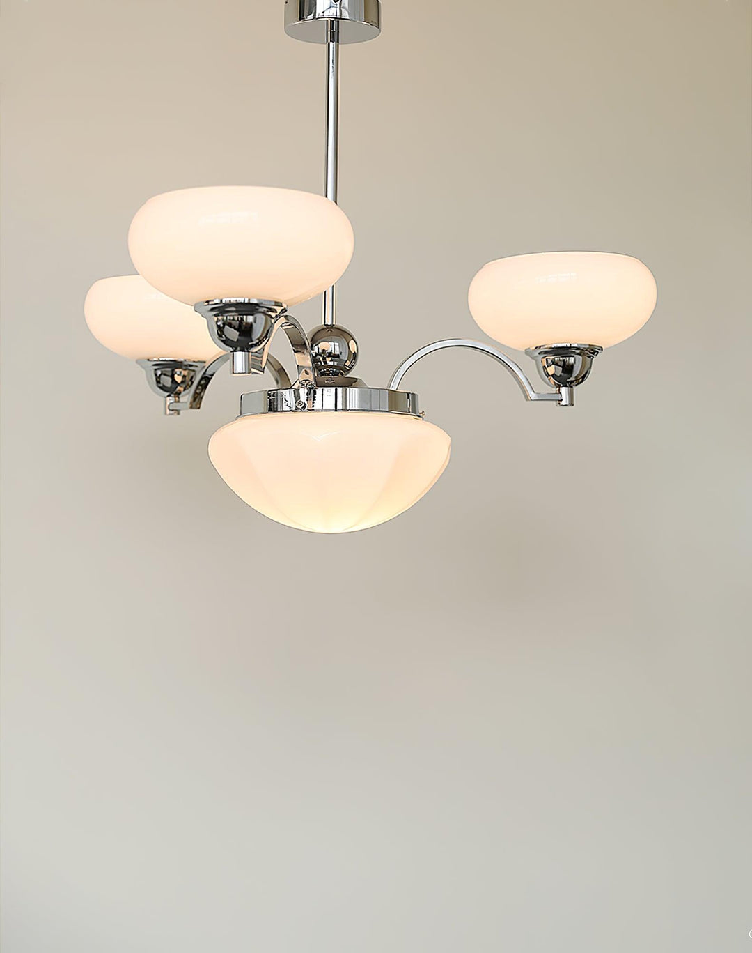 Veliniel lampadario Warre Satin Nickel vetro Ferro in nichel