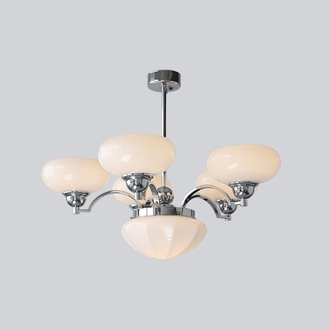 Veliniel lampadario Warre Satin Nickel vetro Ferro in nichel