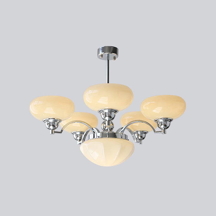 Veliniel lampadario Warre Satin Nickel vetro Ferro in nichel