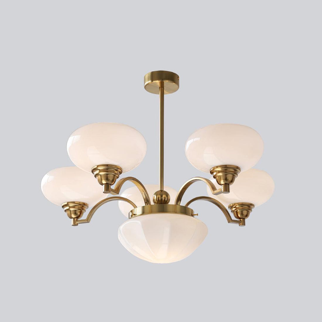 Veliniel lampadario Warre Satin Nickel vetro Ferro in nichel