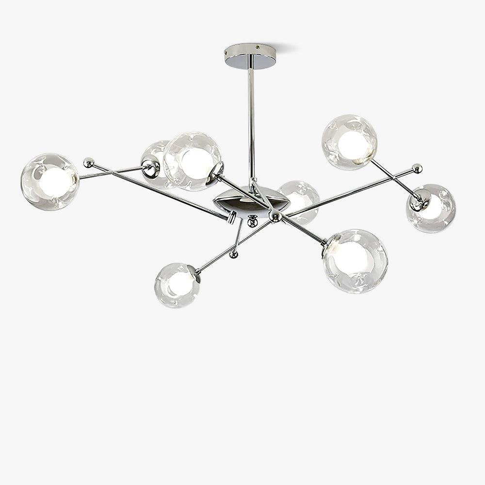 Lioreaine lampadario in cromo con vetro