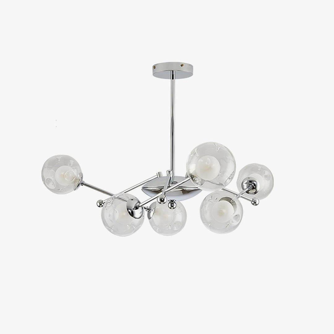 Lioreaine lampadario in cromo con vetro