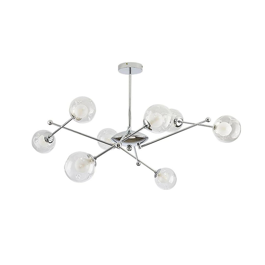 Lioreaine lampadario in cromo con vetro