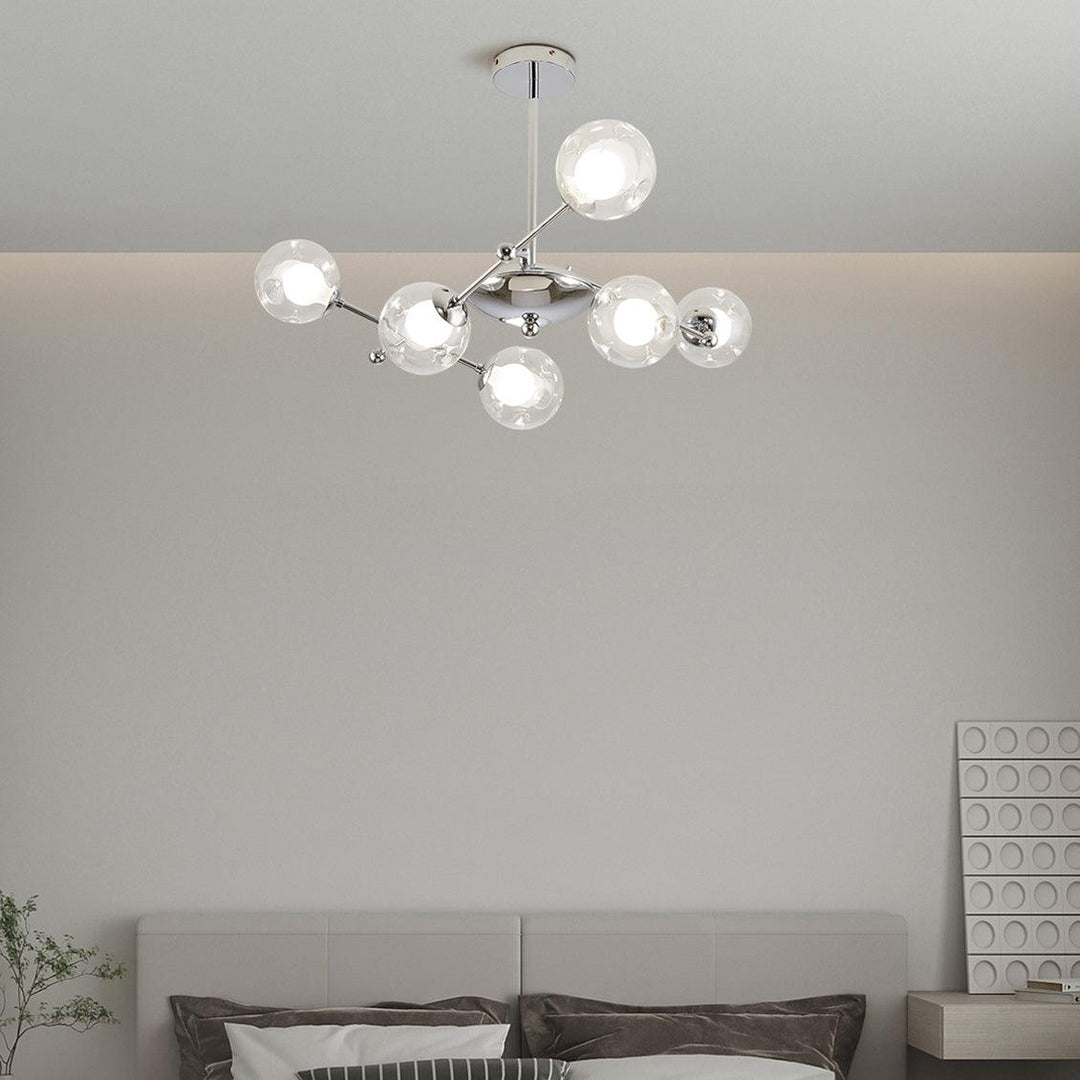 Lioreaine lampadario in cromo con vetro