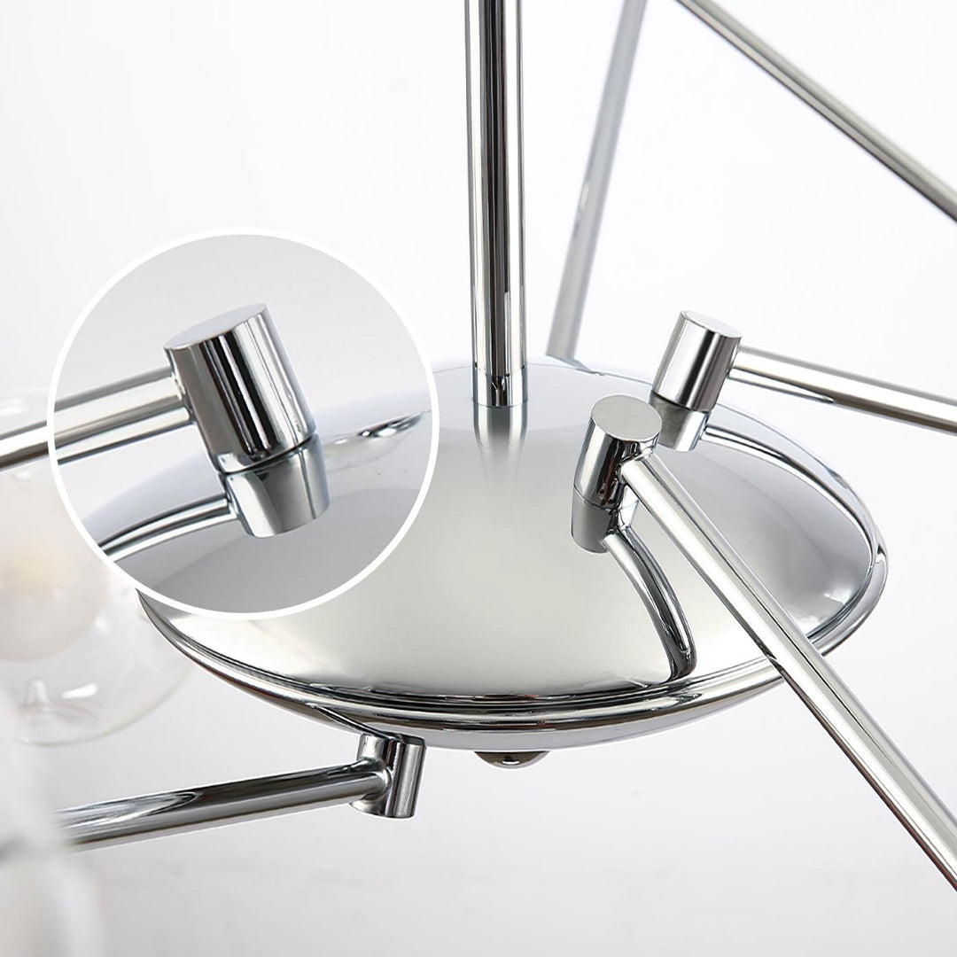Lioreaine lampadario in cromo con vetro