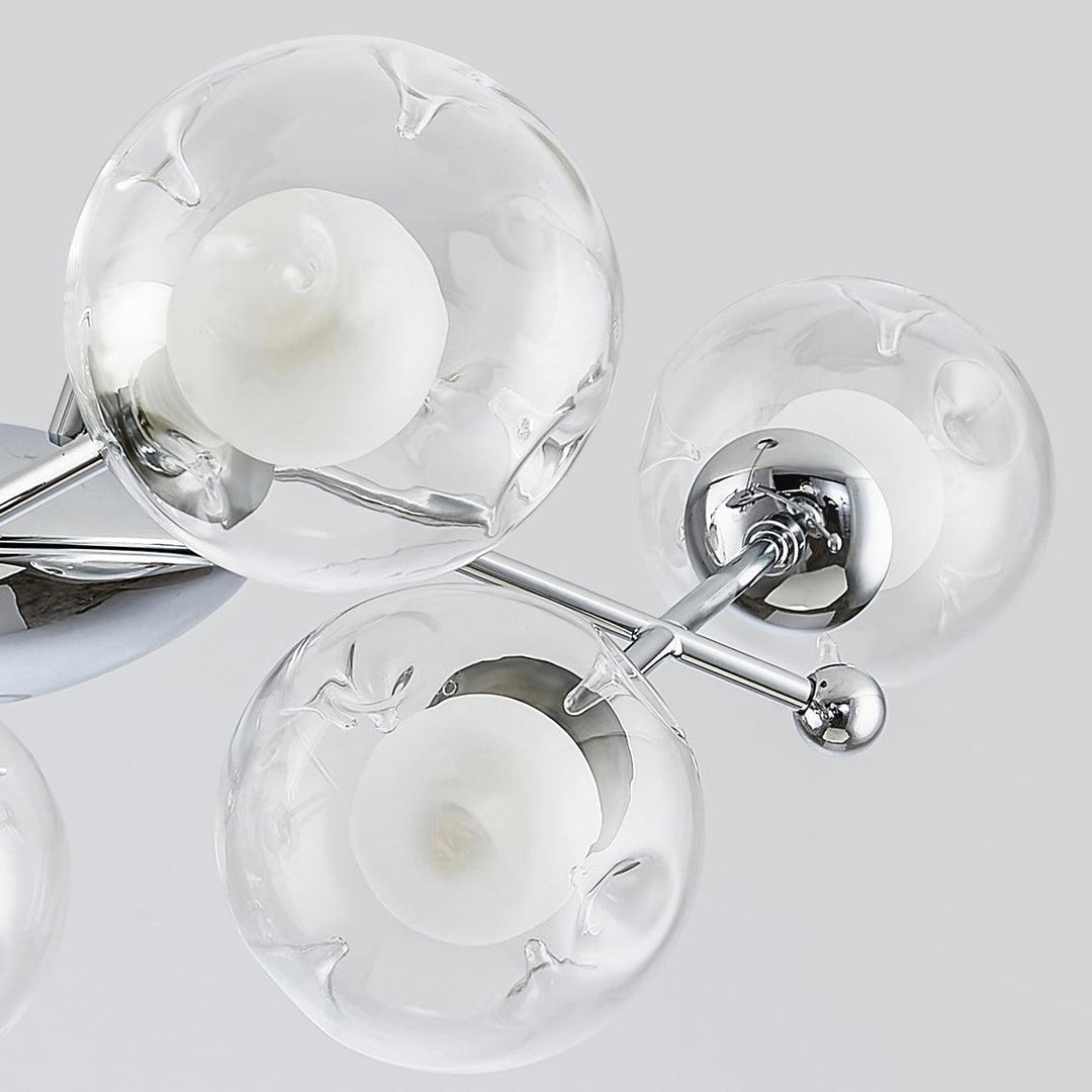 Lioreaine lampadario in cromo con vetro