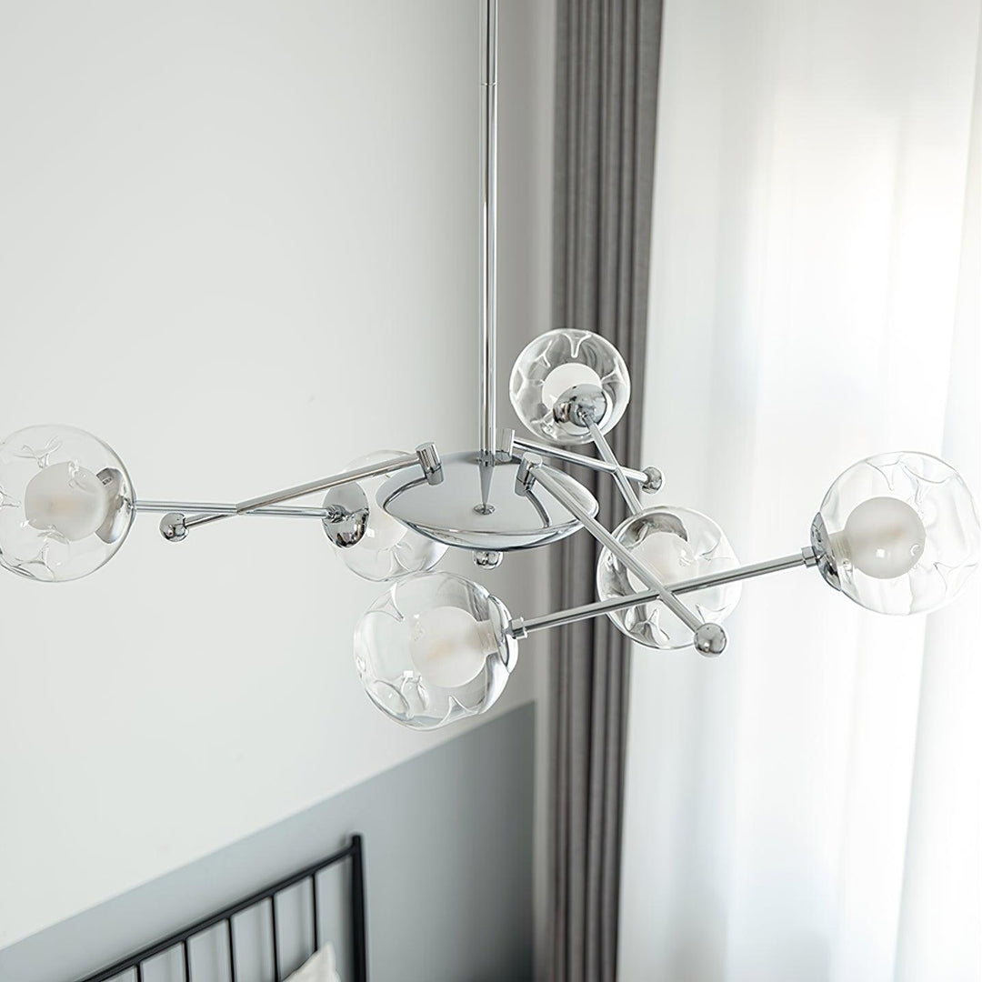 Lioreaine lampadario in cromo con vetro