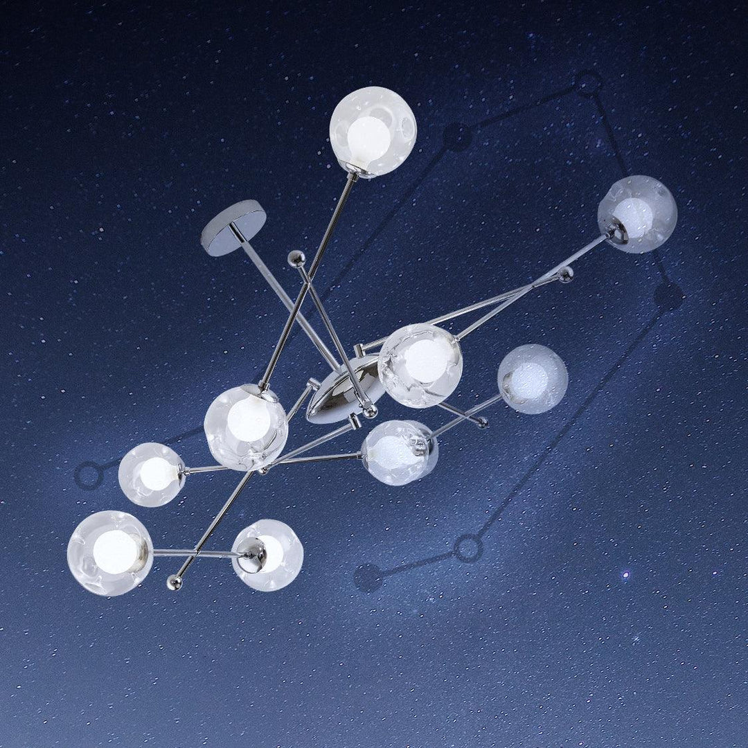 Lioreaine lampadario in cromo con vetro