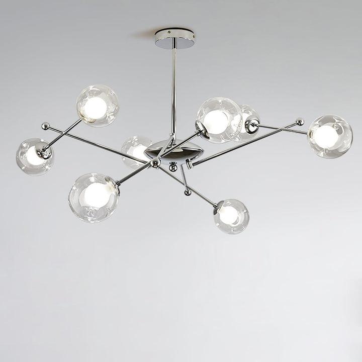 Lioreaine lampadario in cromo con vetro