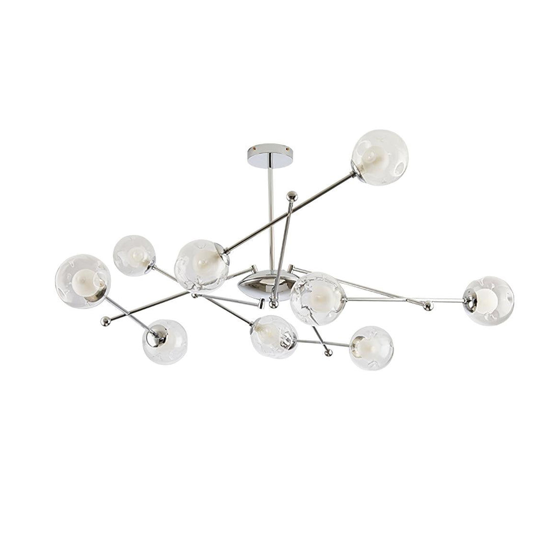 Lioreaine lampadario in cromo con vetro