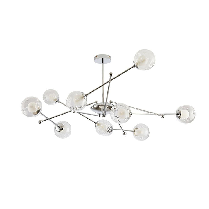 Lioreaine lampadario in cromo con vetro