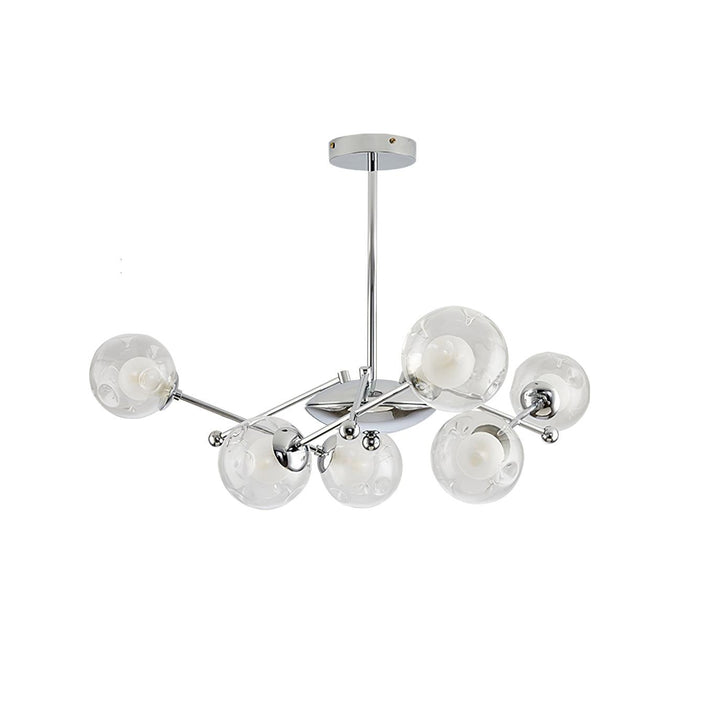 Lioreaine lampadario in cromo con vetro