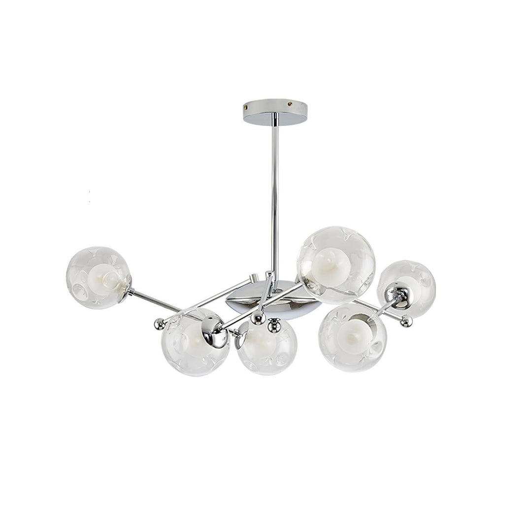 Lioreaine lampadario in cromo con vetro