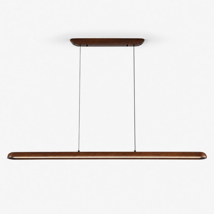 Wide lampada a sospensione lineare in legno