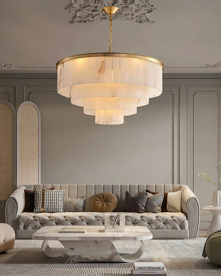 Windham alabastro lampadario a Strati con Halo
