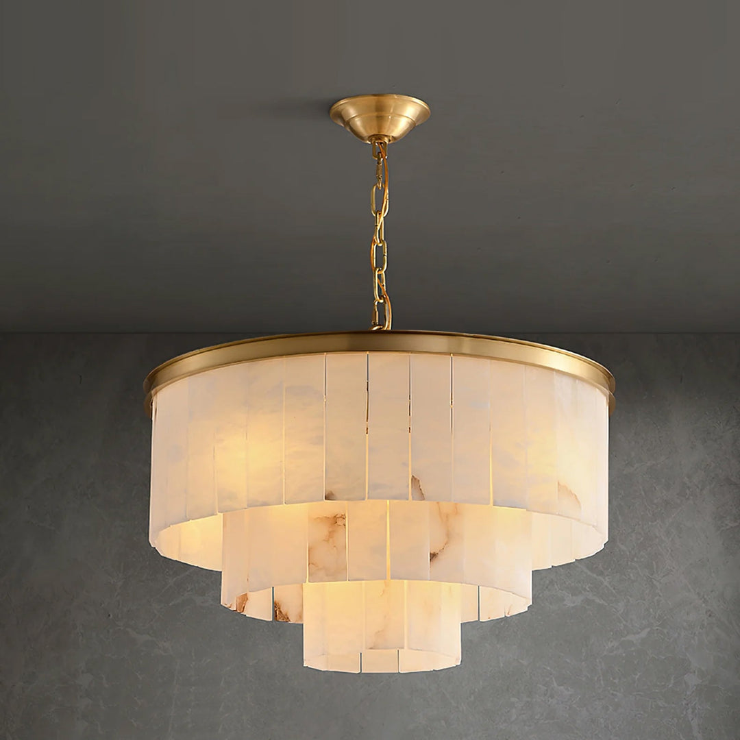 Windham alabastro lampadario a Strati con Halo