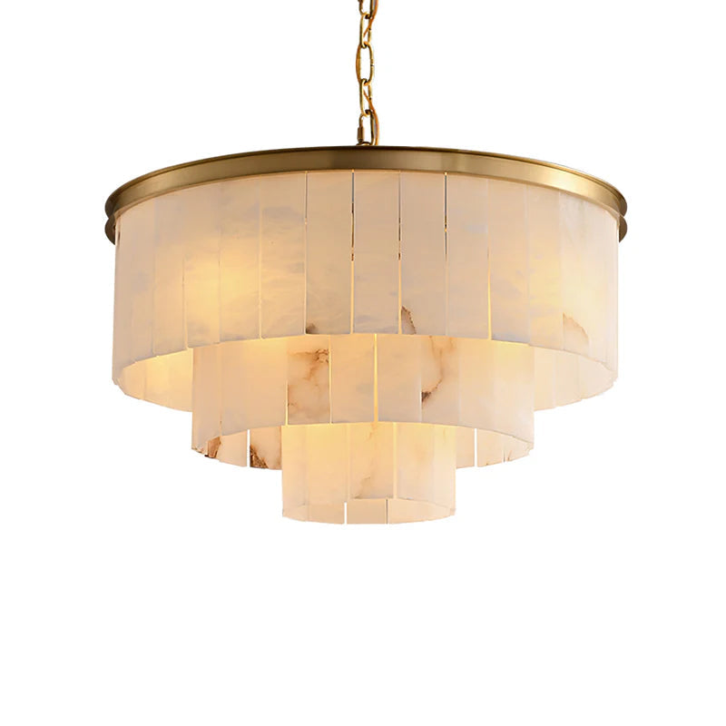 Windham alabastro lampadario a Strati con Halo