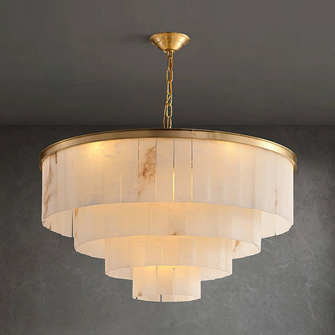 Windham alabastro lampadario a Strati con Halo