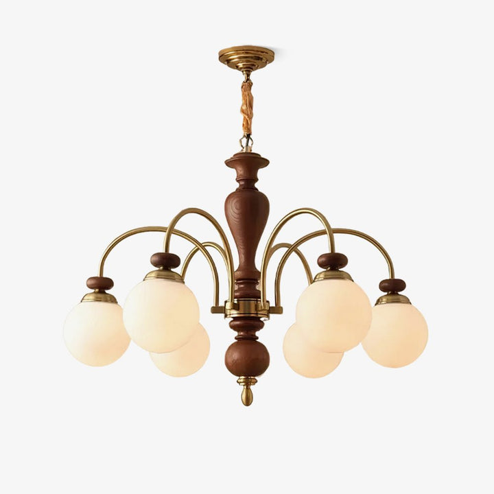 Elverian lampadario classico in legno ottone