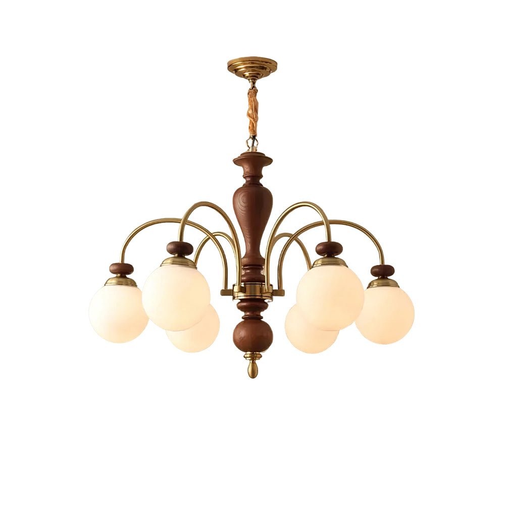 Elverian lampadario classico in legno ottone