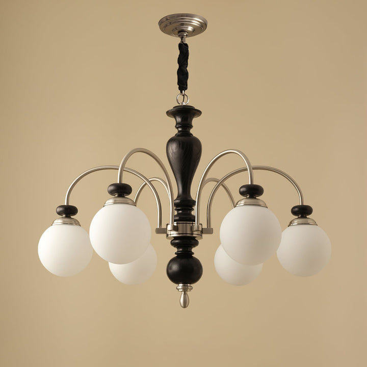 Elverian lampadario classico in legno ottone