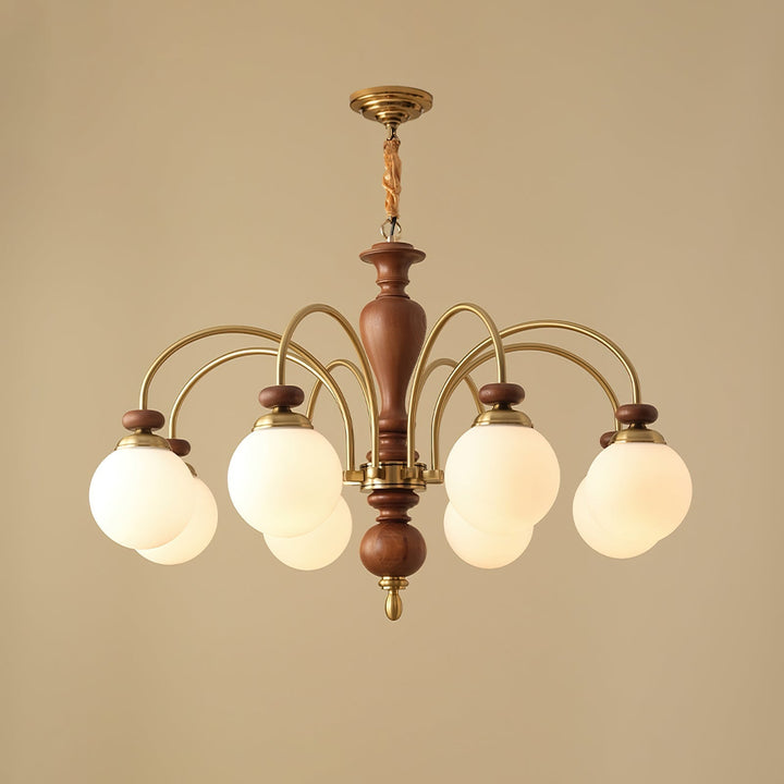 Elverian lampadario classico in legno ottone