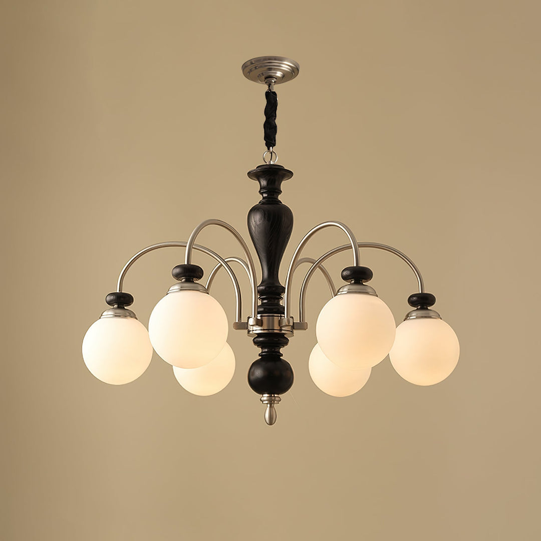Elverian lampadario classico in legno ottone
